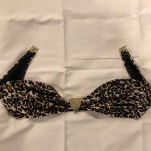 Cheetah bandeau bikini top